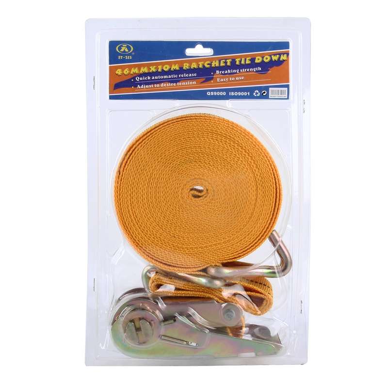 ST-213 10mx4.0cm 2 Ton Car Bundled Device with Hook And Buckle High Strength Cable Cord Heavy Duty R