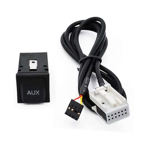 Car AUX Adapter Switch Plug + Wiring Hardness for Volkswagen RCD510/310/300+
