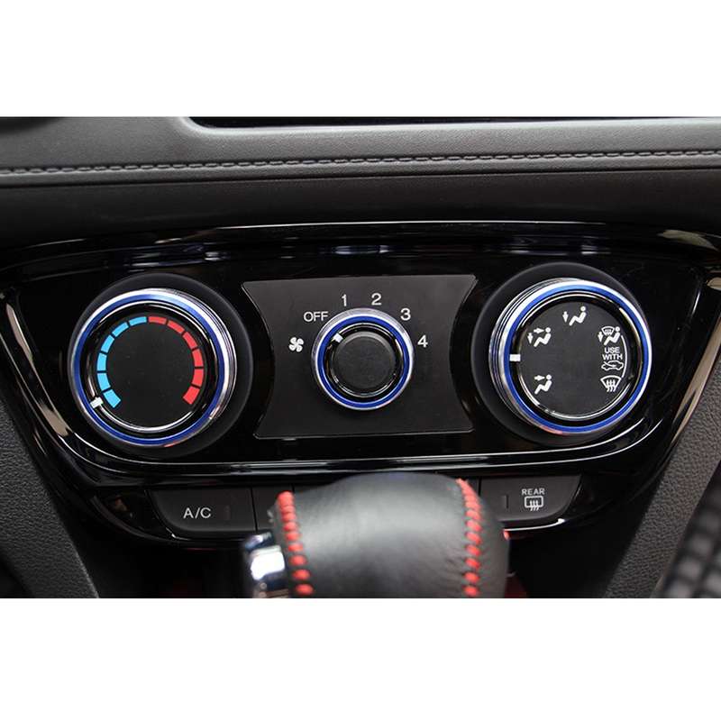 3 PCS Car Aluminum Air Conditioner Knob Case For Honda(Gold)