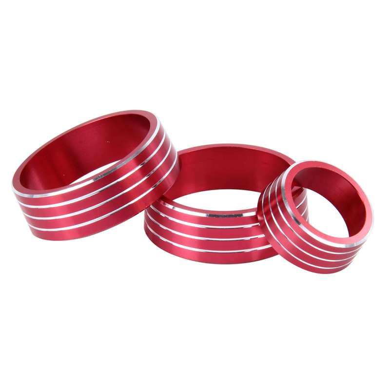 3 PCS Car Aluminum Air Conditioner Knob Case For Honda(Gold)