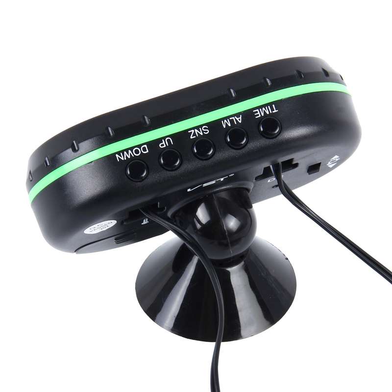 VST-7009V 4 In 1 Digital Car Thermometer Voltage Meter Luminous Clock Tester Detector LCD Monitor Ba