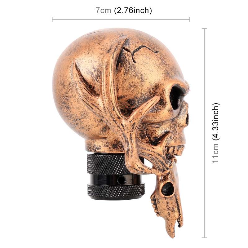 Universal Vehicle Car Creative Skull Double Heads Shaped Shifter Cover Manual Automatic Gear Shift K
