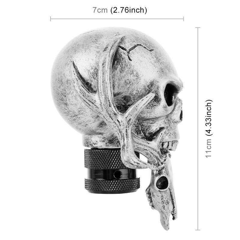 Universal Vehicle Car Creative Skull Double Heads Shaped Shifter Cover Manual Automatic Gear Shift K