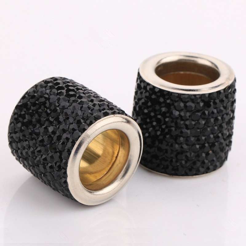 Car Crystal Tire Valve Cap Gas Cap Mouthpiece Cover (Black)