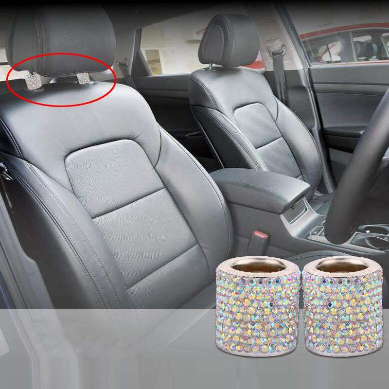 4 PCS Car Crystal Head Pillow Modified Decoration (Colour)