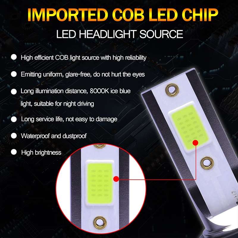 2 PCS H4 DC9-36V / 36W / 8000K / 6000LM IP68 Car / Motorcycle Mini COB LED Headlight Lamps / Fog Lig