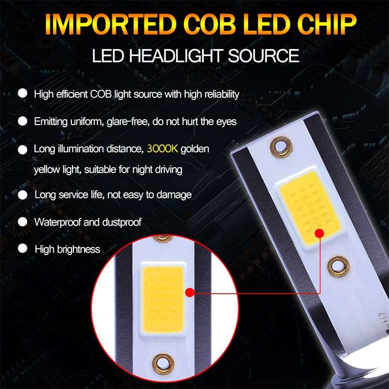 2 PCS H4 DC9-36V / 36W / 8000K / 6000LM IP68 Car / Motorcycle Mini COB LED Headlight Lamps / Fog Lig