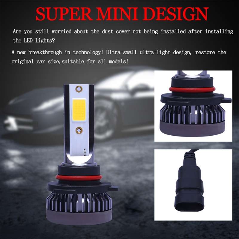 2 PCS H4 DC9-36V / 36W / 8000K / 6000LM IP68 Car / Motorcycle Mini COB LED Headlight Lamps / Fog Lig