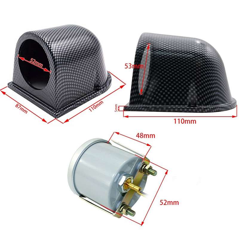 52mm 12V Universal Car Modified LED White Light Turbo Boost Gauge
