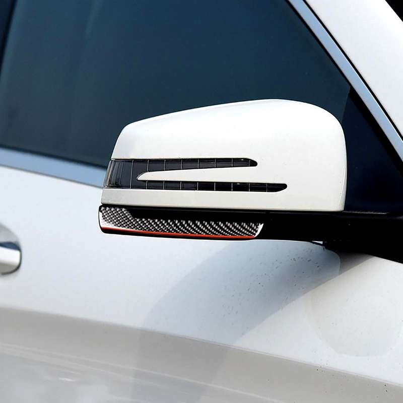 2 PCS Car Carbon Fiber Rearview Mirror Anti-collision Strip Protection Guards Trims Stickers for Mer