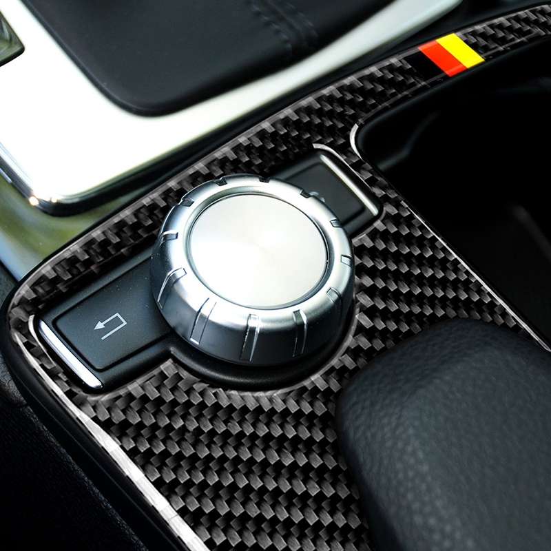 Car German Flag Carbon Fiber Left Drive Gear Position Panel Decorative Sticker for Mercedes-Benz W20