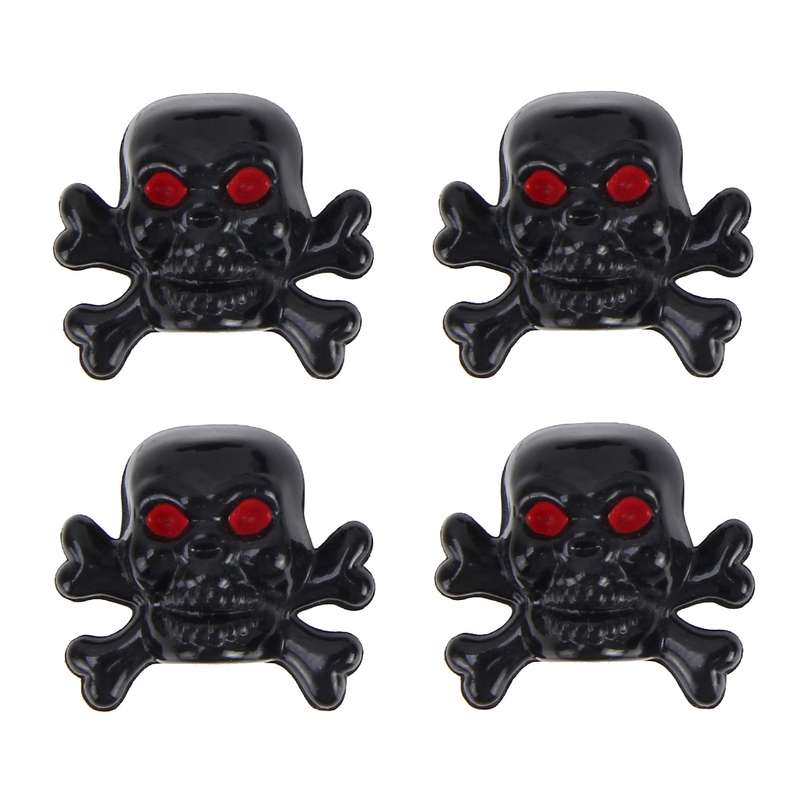 4 PCS Universal Skull Shape Gas Cap Mouthpiece Cover Gas Cap Tire Cap Car Motor Bicycle Tire Valve C