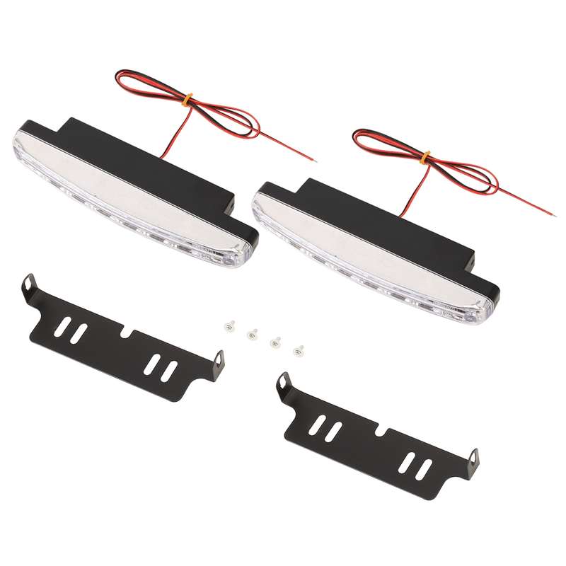 1 Pair DC9-16V 2W 120LM 7000K 8 SMD-5050-LEDs Circular Car DRL&Turn Light