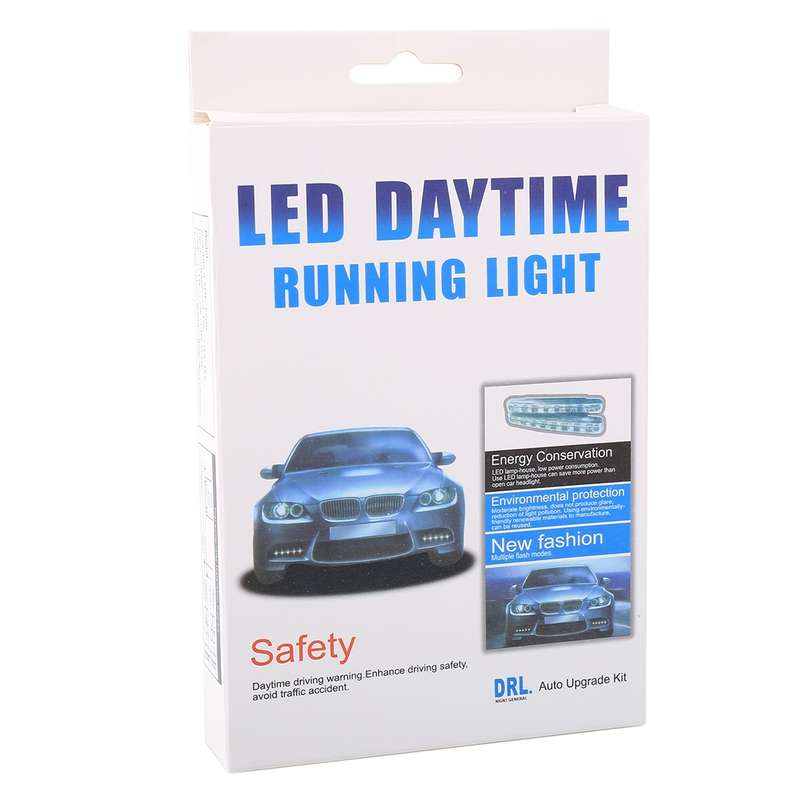 1 Pair DC9-16V 2W 120LM 7000K 8 SMD-5050-LEDs Circular Car DRL&Turn Light