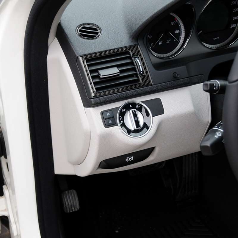 Car Carbon Fiber Air Outlet Ring + Intermediate Air Outlet + Side Air Outlet Panel Decorative Sticke