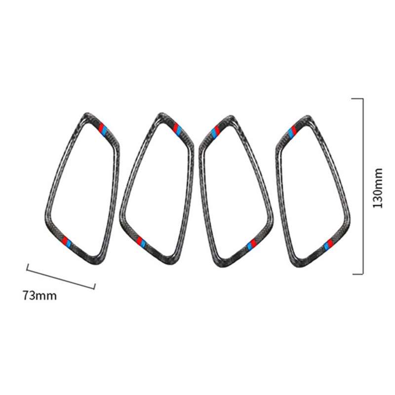 4 PCS Car Door Inner Handle Three Colors Carbon Fiber Decorative Sticker for BMW E90 / E92 / E93