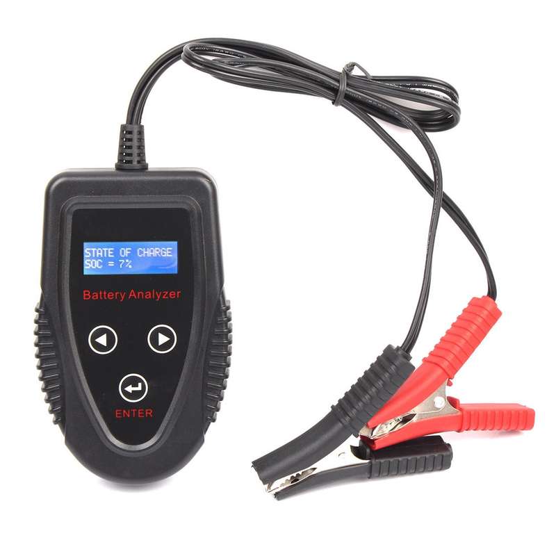 12V Car Battery Tester LCD Battery Analyzer Car Charge Diagnostic Tool (Black)