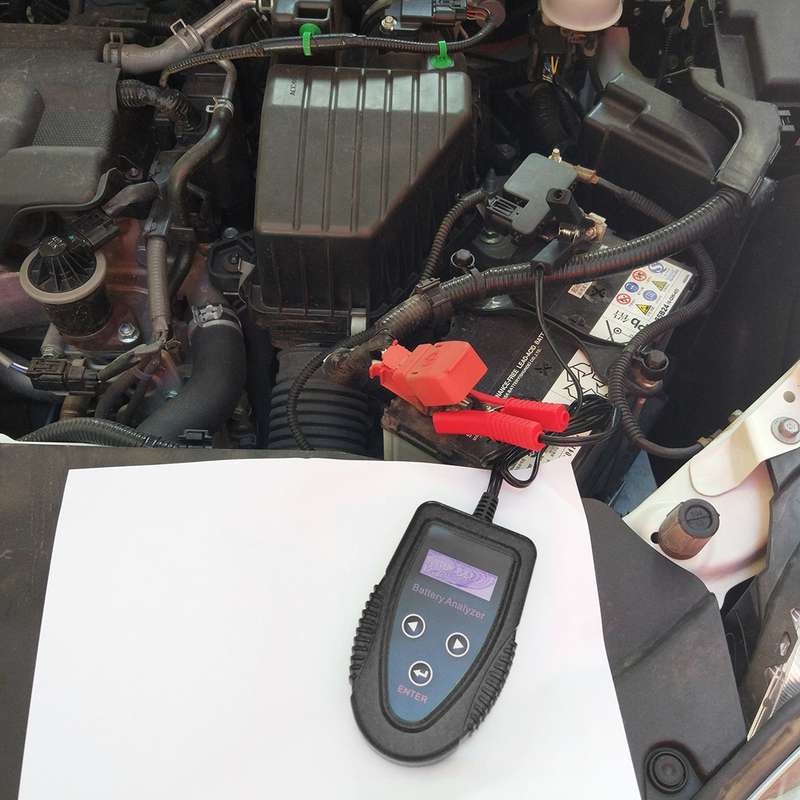 12V Car Battery Tester LCD Battery Analyzer Car Charge Diagnostic Tool (Black)
