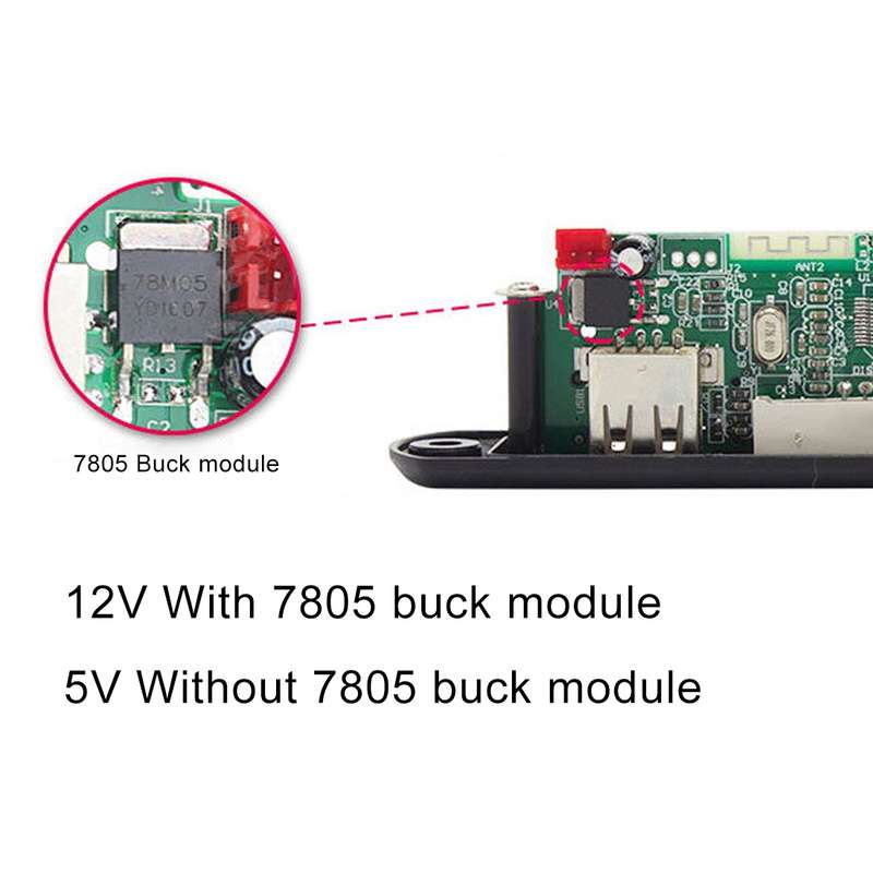 Car 12V Audio MP3 Player Decoder Board FM Radio TF USB 3.5 mm AUX, with Bluetooth and Recording