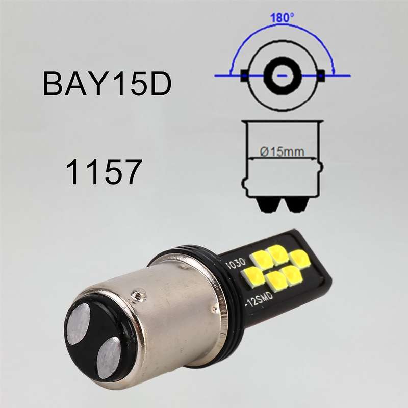 2 PCS 1157 DC9-16V / 3.5W Car Auto Brake Lights 12LEDs SMD-ZH3030 Lamps, with Constant Current(Red L