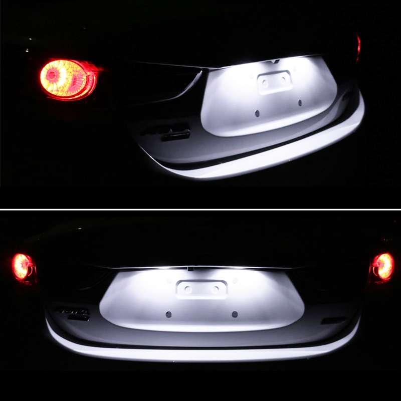 2 PCS DC12V / 1.5W/ 6000K / 100LM Car LED License Plate Light 18LEDs SMD-3528 Lamps for Lexus(White