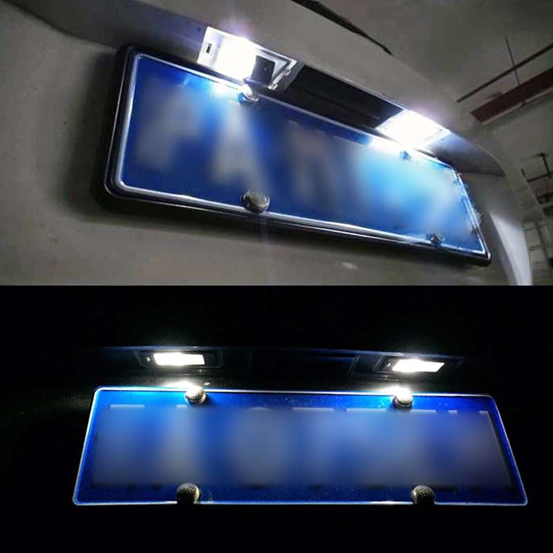 2 PCS DC12V / 1.5W/ 6000K / 100LM Car LED License Plate Light 18LEDs SMD-3528 Lamps for Lexus(White
