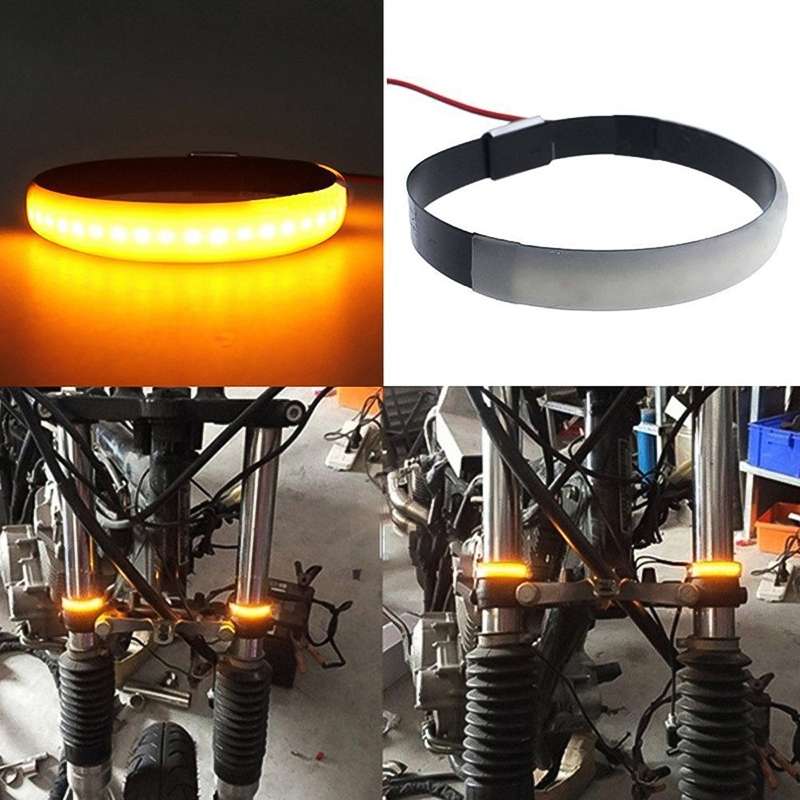 DC 12V 3W Motorcycle Annulus Turn Lamp Front LED Shock Absorber Light, Light Guide