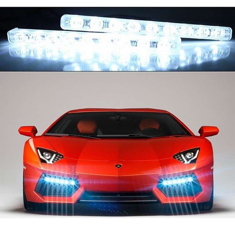 2 PCS LD-008 5730-9SMD 15W 1500 LM 7000K White Light Daytime Running Light.DC 12V