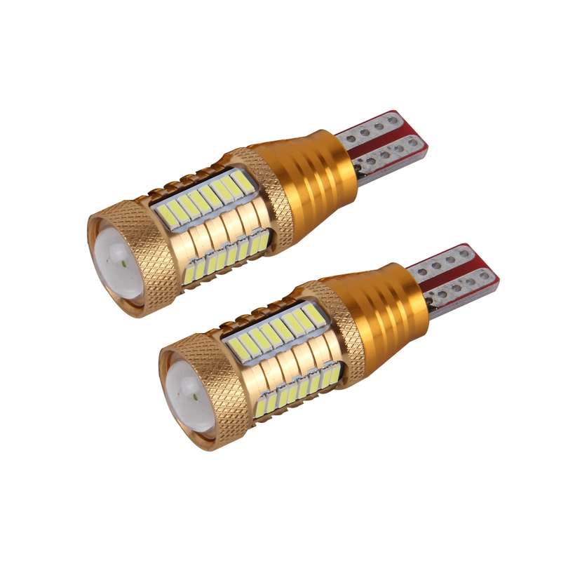 2 PCS T15-4014-32SMD + 1 5W 650LM White Light LED Decode Car Clearance Lights Lamp, DC12VGold