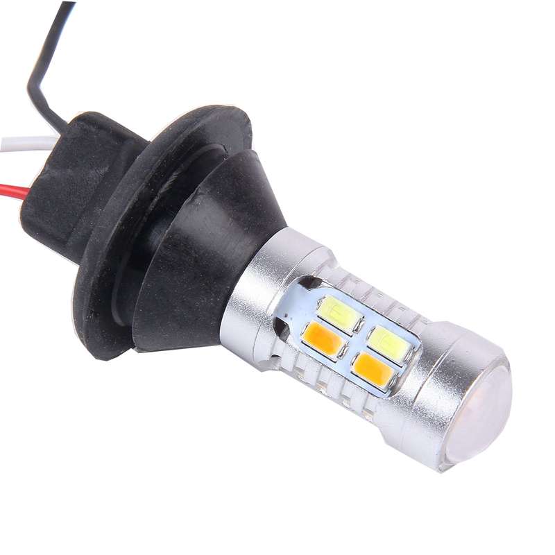 2 PCS 1156/BA15S/BAU15S 10W 1000LM 6000K White + Yellow Light DRL&Turn Light with 20 SMD-5730-LED La