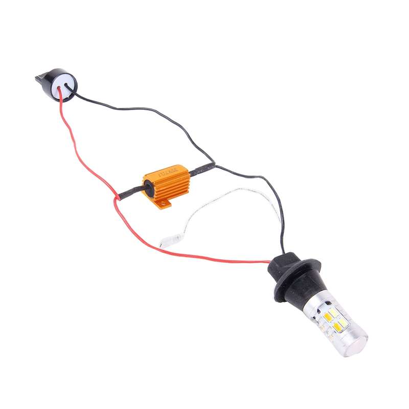 2 PCS T20/7440 10W 1000LM 6000K White + Yellow Light DRL&Turn Light with 20 SMD-5730-LED Lamps...