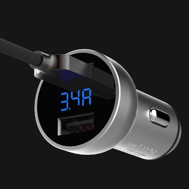 Mcdodo CC-3871 2-Ports USB LED Smart Digital Display Car Charger, For iPhone, iPad, Samsung, HTC, So