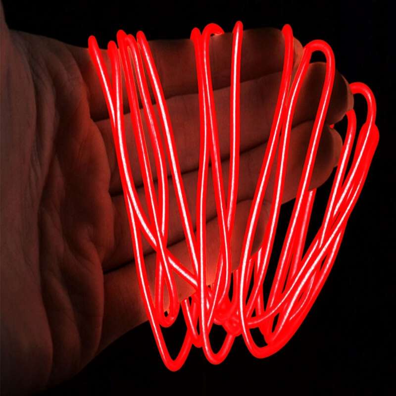 YouOKLight Neon EL Cold Round Flexible Strip Light with 3V Battery Box for Dance Party Car Decoratio