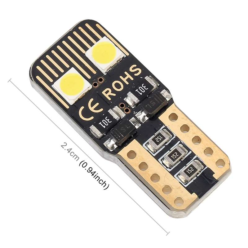 2 PCS T10 / W5W / 168 / 194 DC12V / 1.6W / 6000K / 130LM 4LEDs SMD-3030 Car Clearance Light, with De