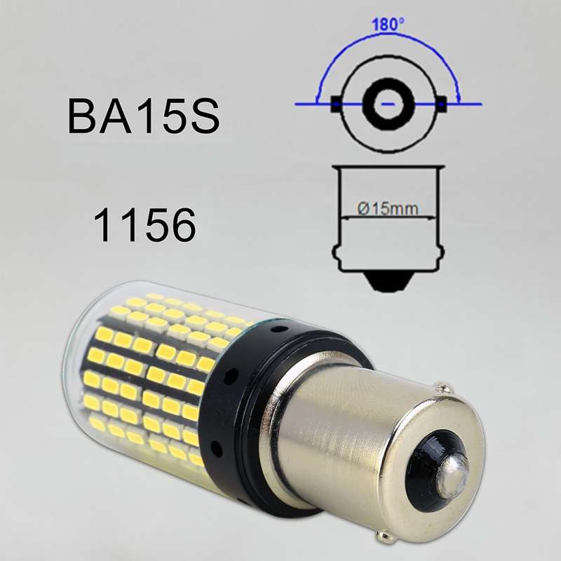 2 PCS 1156 / BA15S DC12V / 18W / 1080LM Car Auto Turn Lights with SMD-3014 Lamps (Red Light)