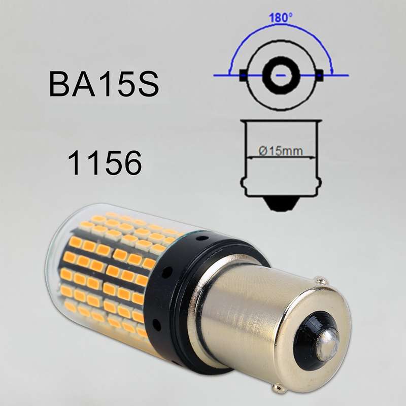 2 PCS 1156 / BA15S DC12V / 18W / 1080LM Car Auto Turn Lights with SMD-3014 Lamps (Red Light)