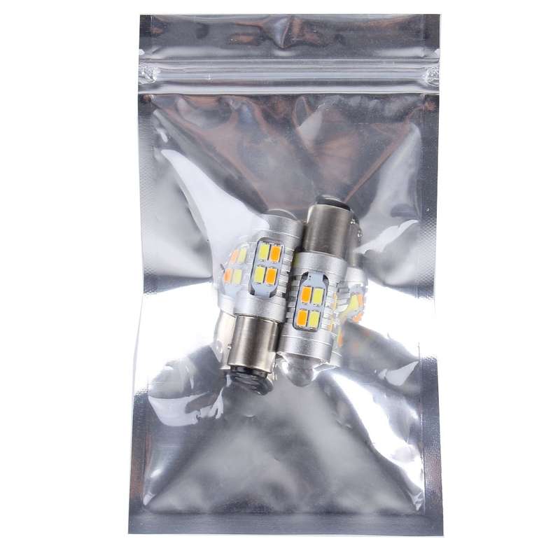 2 PCS 1157 10W 1000 LM 6000K White + Yellow Light Turn Signal Light with 20 SMD-5730-LED Lamps And L