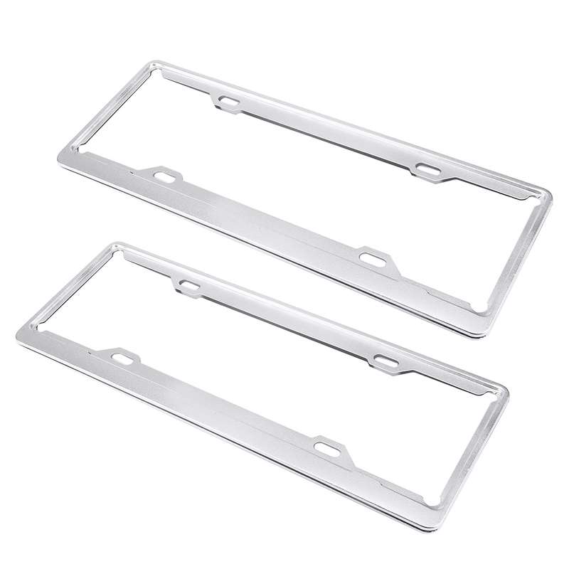 2 PCS Car License Plate Aerospace Aluminum Bracket Frame Holder Stand Mount, Size: 440mm x 140mm(Sil