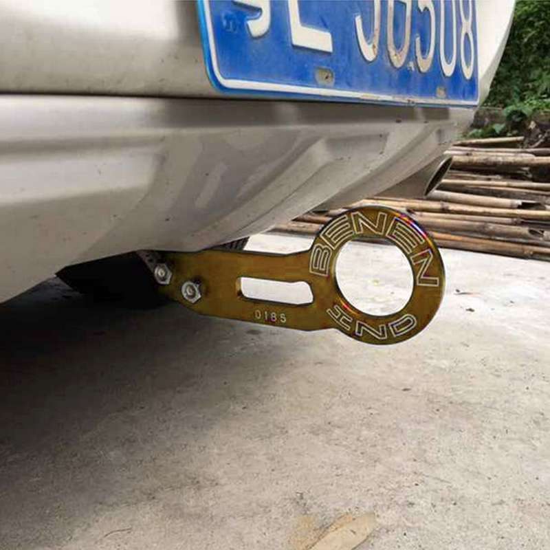 Benen Aluminum Alloy Rear Tow Towing Hook Trailer Ring for Universal Car Auto with Two Screw Holes(G