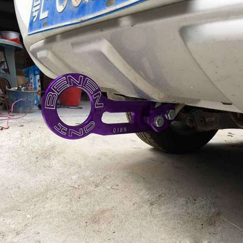 Benen Aluminum Alloy Rear Tow Towing Hook Trailer Ring for Universal Car Auto with Two Screw Holes(P