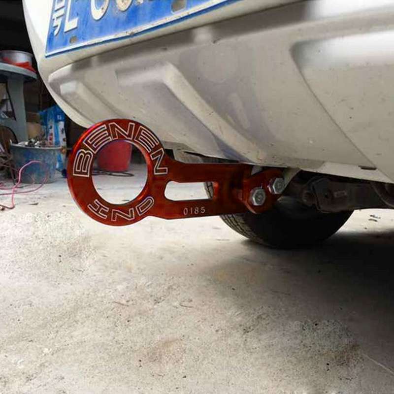 Benen Aluminum Alloy Rear Tow Towing Hook Trailer Ring for Universal Car Auto with Two Screw Holes(R