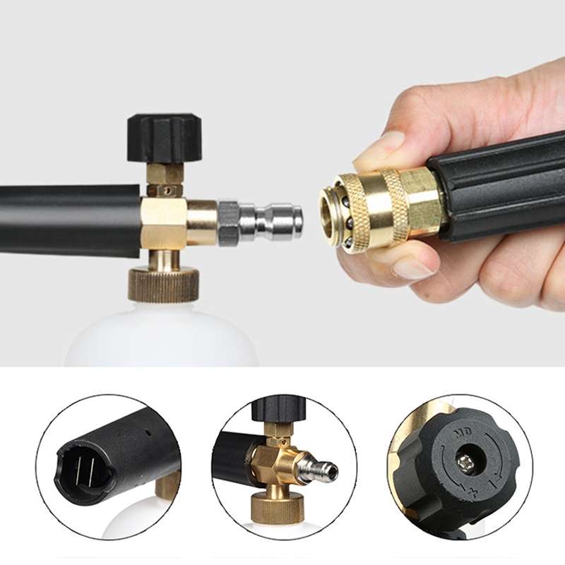 High Pressure Car Wash Foam Gun Soap Foamer Generator Water Sprayer Gun, Outer Wire: 14 x 1.5