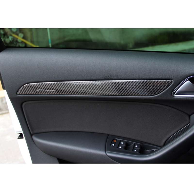 4 PCS Carbon Fibre Car Door Panel Decorative Sticker for Audi Q3 2013-2018