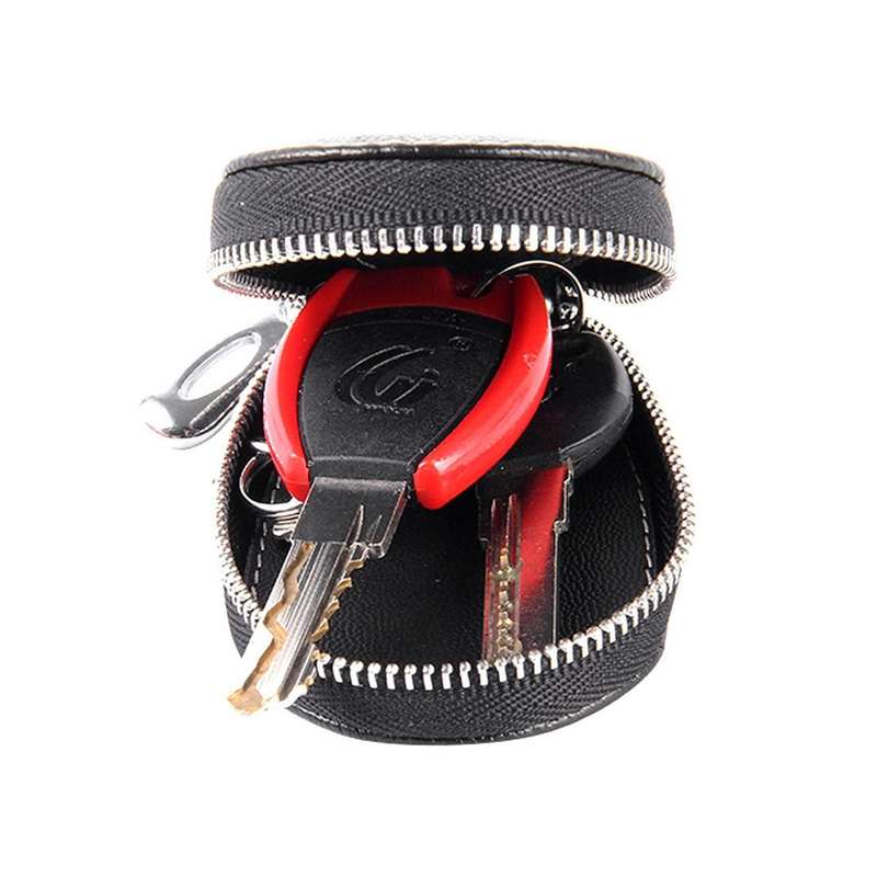 Universal Leather Crocodile Texture Waist Hanging Zipper Wallets Key Holder Bag (No Include Key)(Bla