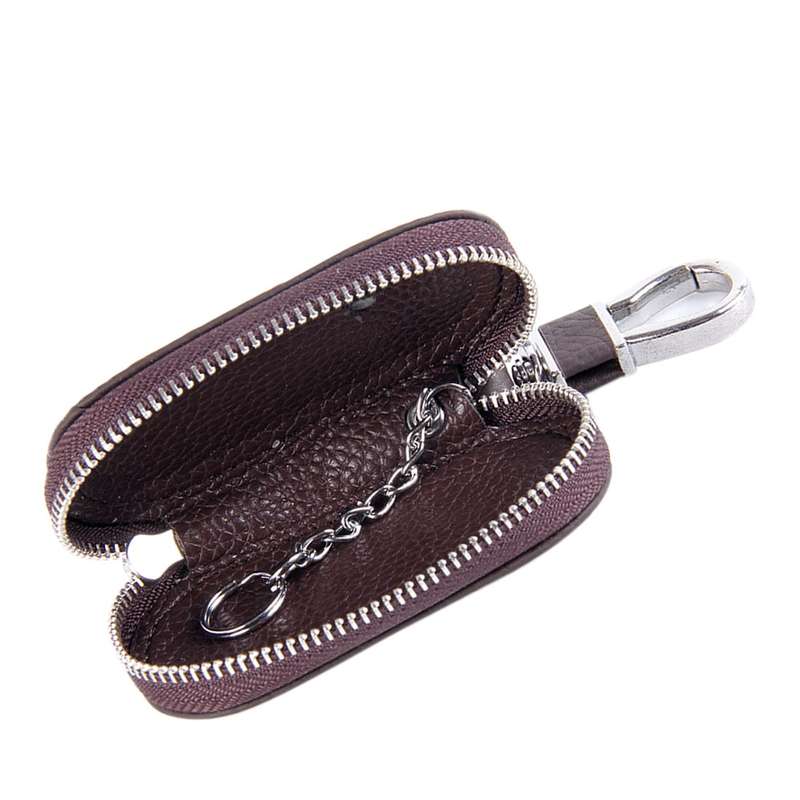 Universal Leather Crocodile Texture Waist Hanging Zipper Wallets Key Holder Bag (No Include Key)(Bro