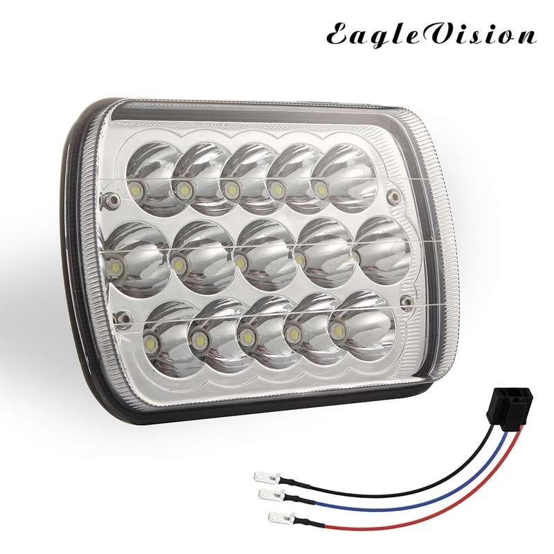 7 inch 5X7 H4 15W DC 9-30V 1500LM IP67 Car Truck Off-road Vehicle LED Work Lights / Headlight, with