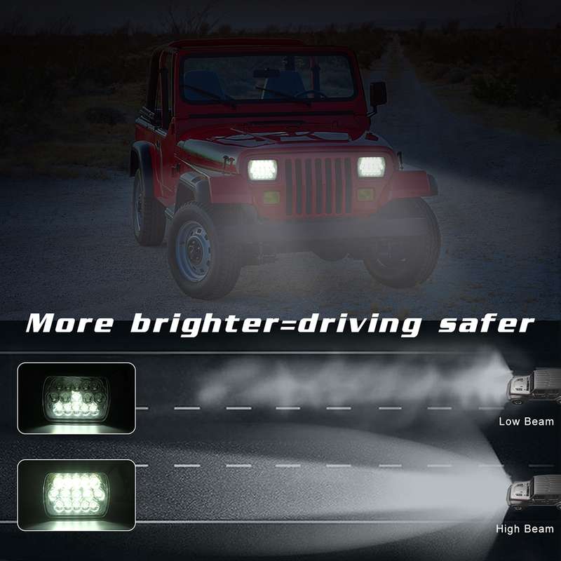 7 inch 5X7 H4 15W DC 9-30V 1500LM IP67 Car Truck Off-road Vehicle LED Work Lights / Headlight, with