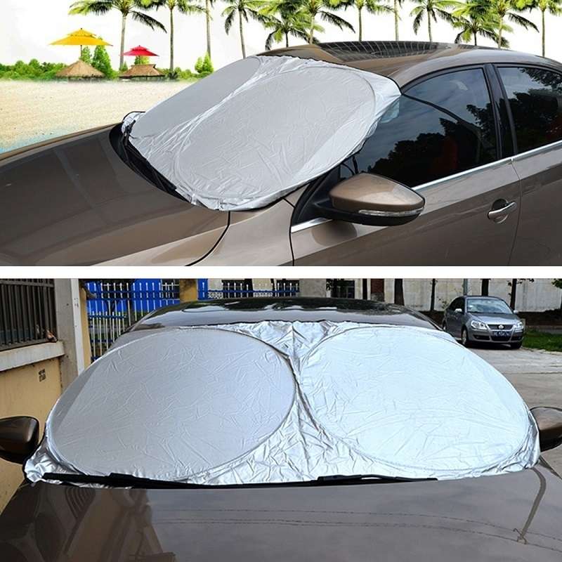 General Purpose Poncho Car Sun Visor Before The File, Size: 150cm x70cm(Silver)