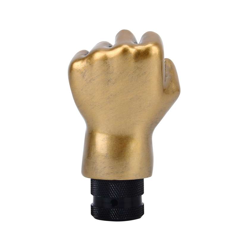 Universal Fist Shape Aluminum Manual or Automatic Gear Shift Knob Compatible with Three Rubber Cover