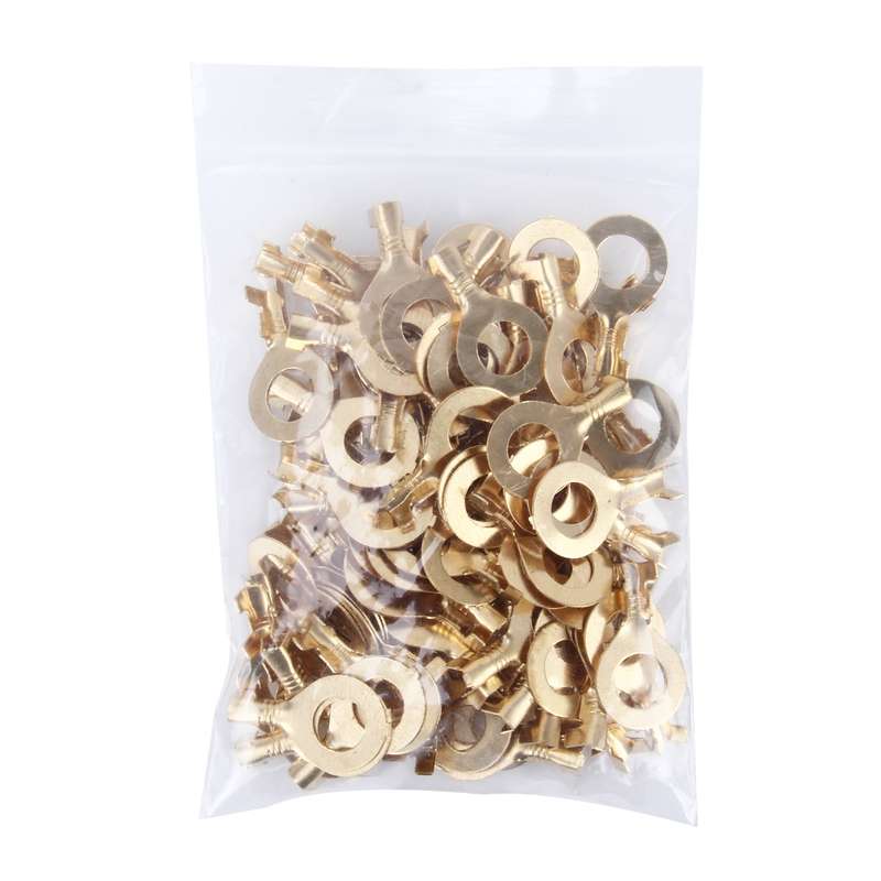 100 PCS 8.0mm DIY Ring Terminal Connectors, Cable size: 1-3.0mm2 (100pcs in one packaging, the price